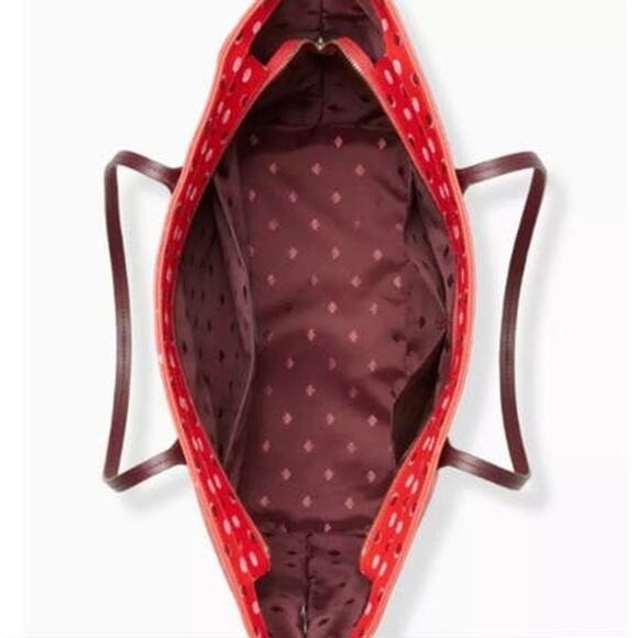 Kate Spade Shore Street Fiesta Dot red leather margareta tote bag - Picture 9 of 12
